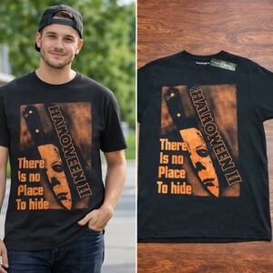 Halloween II Graphic‎ T-Shirt Mens Medium Black New Michael Myers Horror Movie